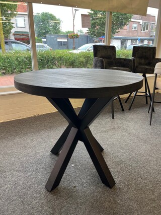Bartafel rond mango 100cm, zwart